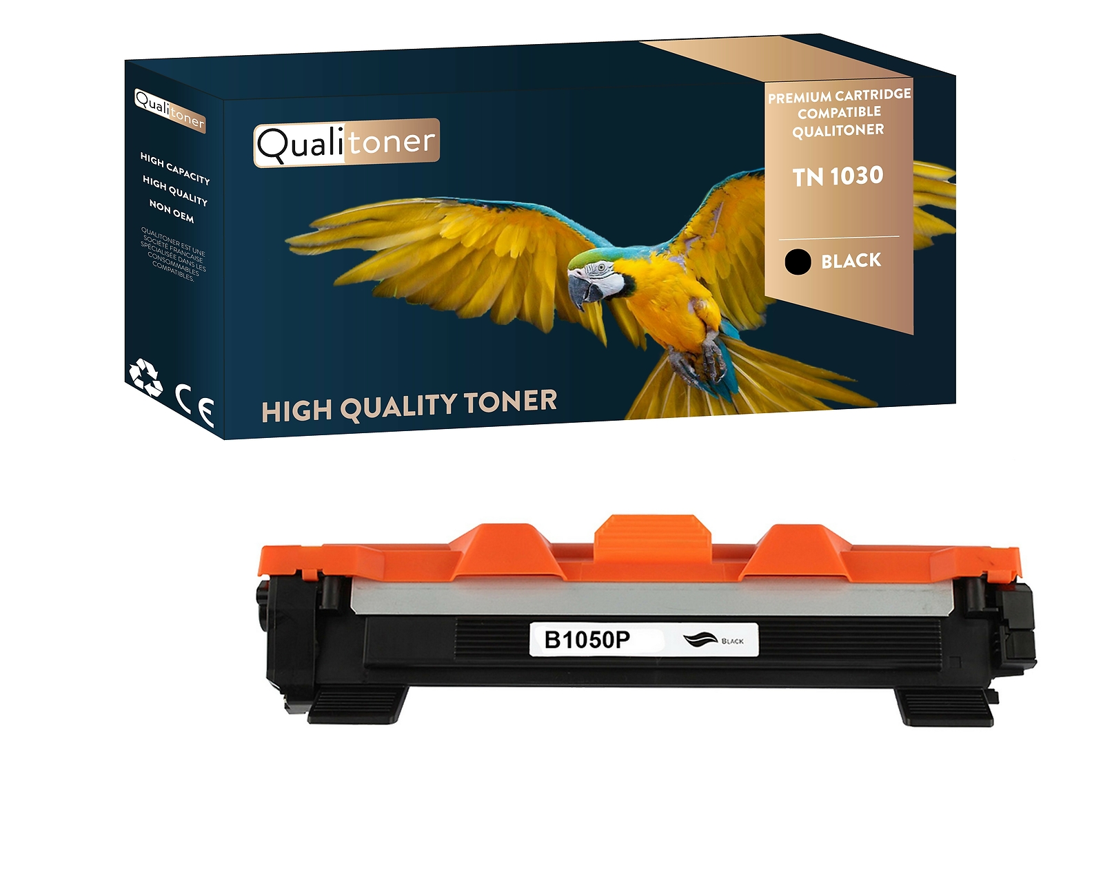 Toner TN1030 noir compatible Brother par Qualitoner pour imprimante de bureau