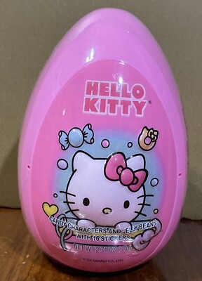 Hello Kitty Easter Egg Jelly Beans with 16 stickers 2024 Sanrio Plastic.   Y 
