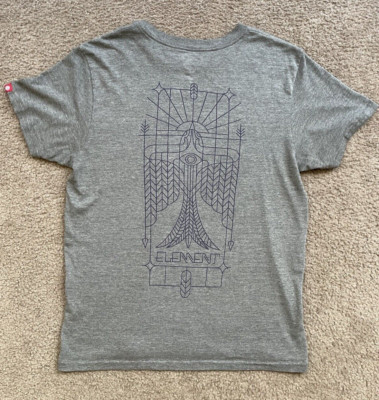 Element Men s Skateboarding Short Sleeve Gray T-Shirt Medium Skate Nature Tee