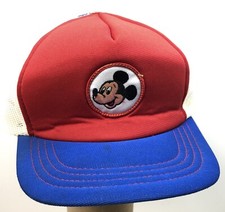 Vintage Walt Disney Productions YOUTH Snapback Trucker Hat Mickey Mouse Patch