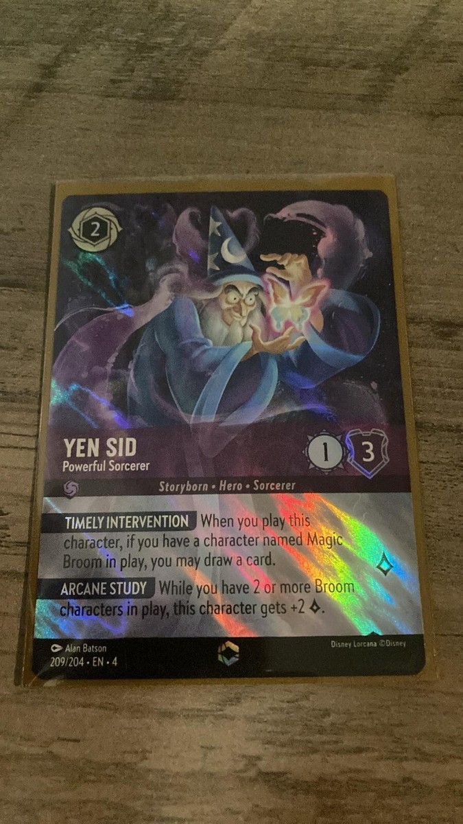 yen sid lorcana card - Powerful Sorcerer (Enchanted) 2 Character Version Yen Sid Powerful Sorcerer 59/204