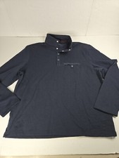 Untuckit Parkson Snap Fleece Pullover Casual Sweater Navy Blue Men's Size XXL