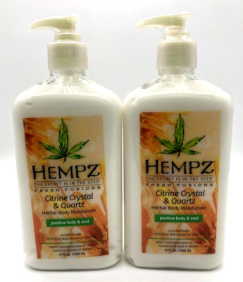 Fresh Fusions Citrine Crystal and Quartz Herbal Body Moisturizer by Hempz -17 oz
