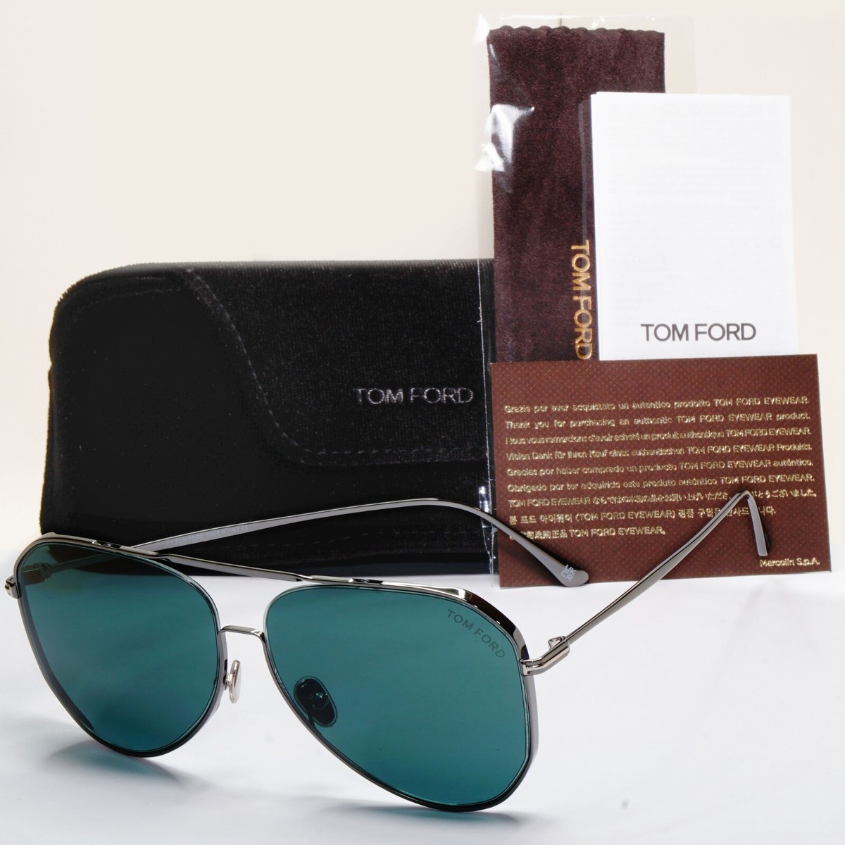 Tom Ford Sunglasses Charles-02 Gunmetal Green Blue Teal 
