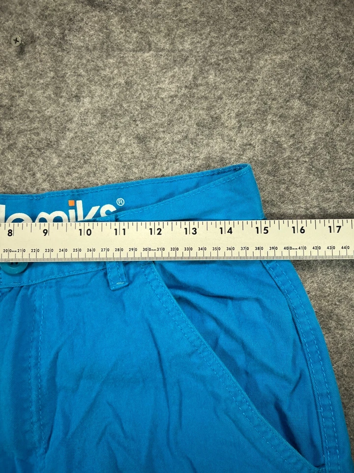 Shorts cargo Akademiks XCIX meninos jovens 18 bolsos utilitários logotipo azul 13" hip hop - Imagem 2 de 4