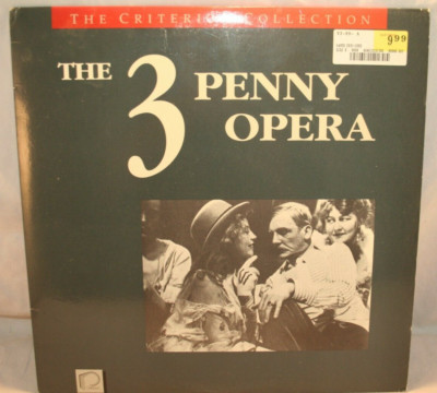 Laserdisc b * The 3 Penny Opera * Rudolf Forster Lotte Lenya Carola Neher Criter