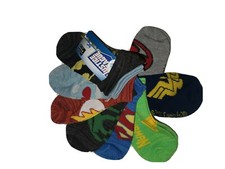 Boys 8 Pk Justice League No Show Socks Size M 9-2.5 