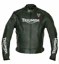 Triumph MotoGp Motorcycle Leather Jacket Biker Motorbike Racing Sport Jacket Men