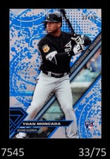 1-2017 TOPPS HIGH TEK ROOKIE BLUE RAINBOW YOAN MONCADA WHITE SOX 33/75