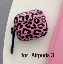 Apple AirPods 3 - Earphones Cover Hard Rubber Protector Case PINK Leopard Print