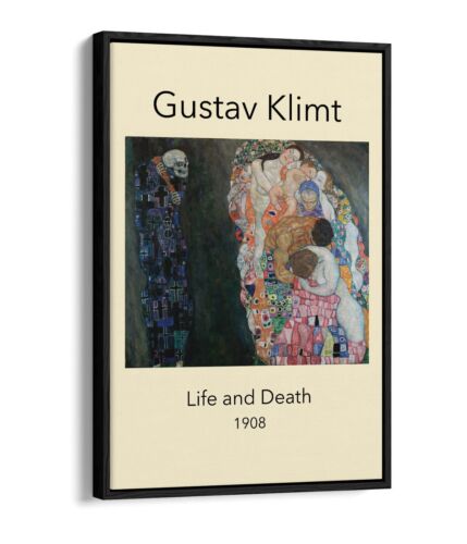 GUSTAV KLIMT, LIFE AND DEATH -FLOAT EFFECT CANVAS WALL ART PRINT - Picture 1 of 12