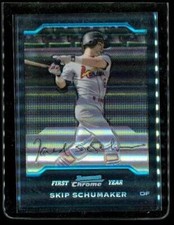2004 TOPPS BOWMAN CHROME Refractor Baseball Card #185 SKIP SCHUMAKER Cardinals