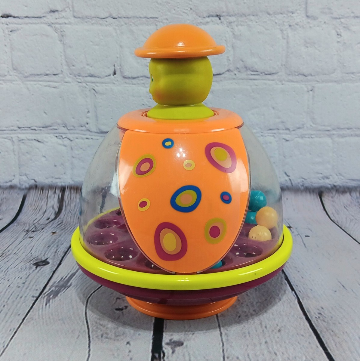 B Toys Ladybug Ball Popping Toy Push Pop Spin Poppitoppy Toddler