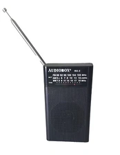 Audiobox RX-3 AM/FM/SW Portable Pocket Size Radio with Telescoping Antenna Black
