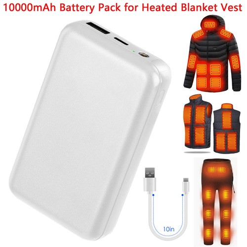 10000mAh Power Bank USB Battery Pack for Heated Vest Jacket Coat