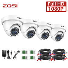 ZOSI 1080P HD TVI Security 4pcs Dome CCTV Camera 80FT Night Vision Outdoor