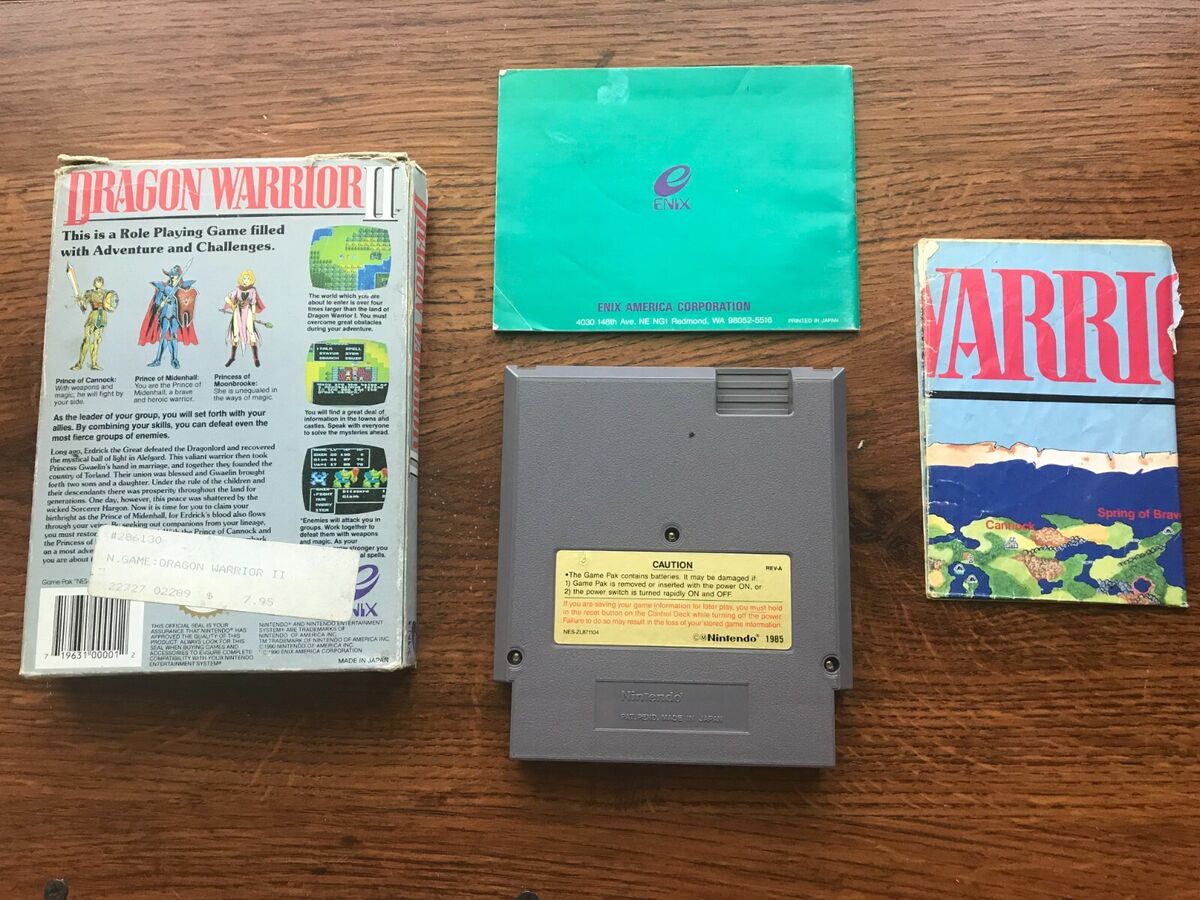 Dragon Warrior II 2 COMPLETE game w/ Box Nintendo NES Dragon Warrior II 2 COMPLETE game w/ Box Nintendo NES