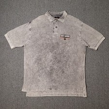 Vintage Harley Davidson Polo Shirt Mens XL Gray Wash 1/4 Button