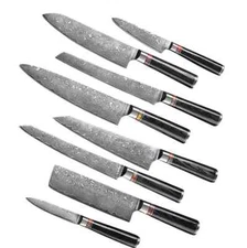 Seido Knives Classic 8-Piece Professional Knife Set - VG-10 Super Steel Blades