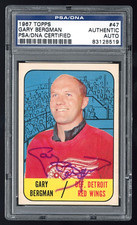 1967 Topps #47 Gary Bergman PSA/DNA PSA Autograph Detroit Red Wings Auto HQ Card