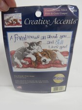 Dimensions 2005 TRUE FRIEND Cat Dog Counted Cross Stitch Kit 7" x 5" USA 79022