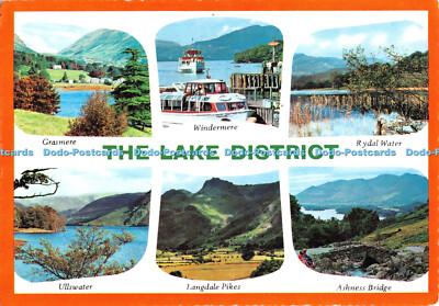 D106838 Die Seenplatte. Windermere. Grasmere. Rydal Wasser. Bamforth. Multi Vi