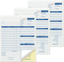 3 Pack Job Invoice Forms, 8.5X11 Inch, 150 Sets, 2 Part Carbonless  Work Order