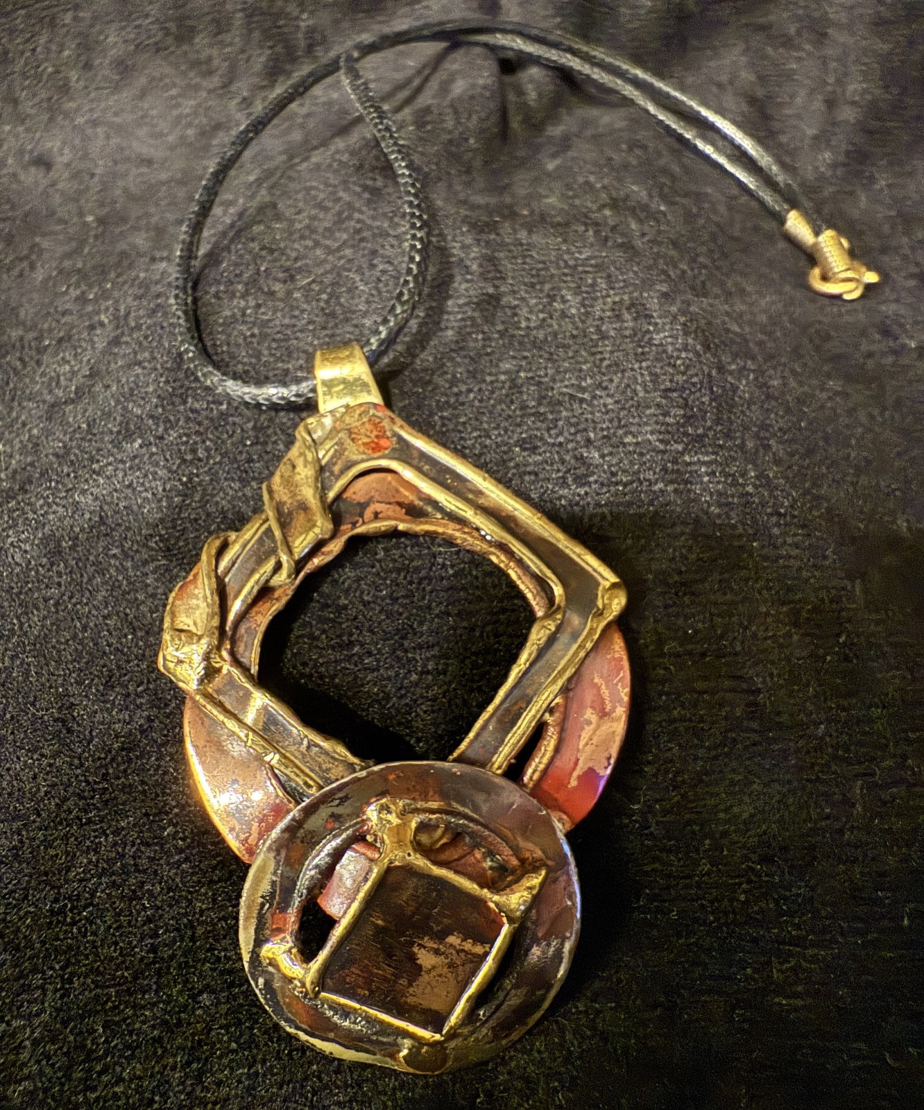 Creative Copper Pendant Statement Necklace Gold S… - image 2