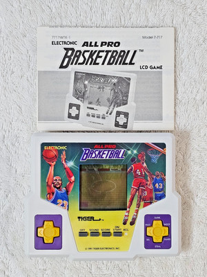 Tiger Electronic All Pro Basketball LCD Game 1991 Tested Working w/ Manual