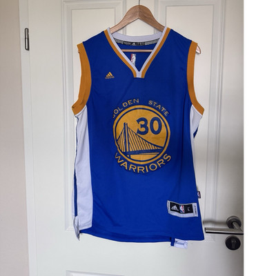 adidas Golden State Warriors Curry 30 Trikot Herren Blau/Gold/Weiß Größe L