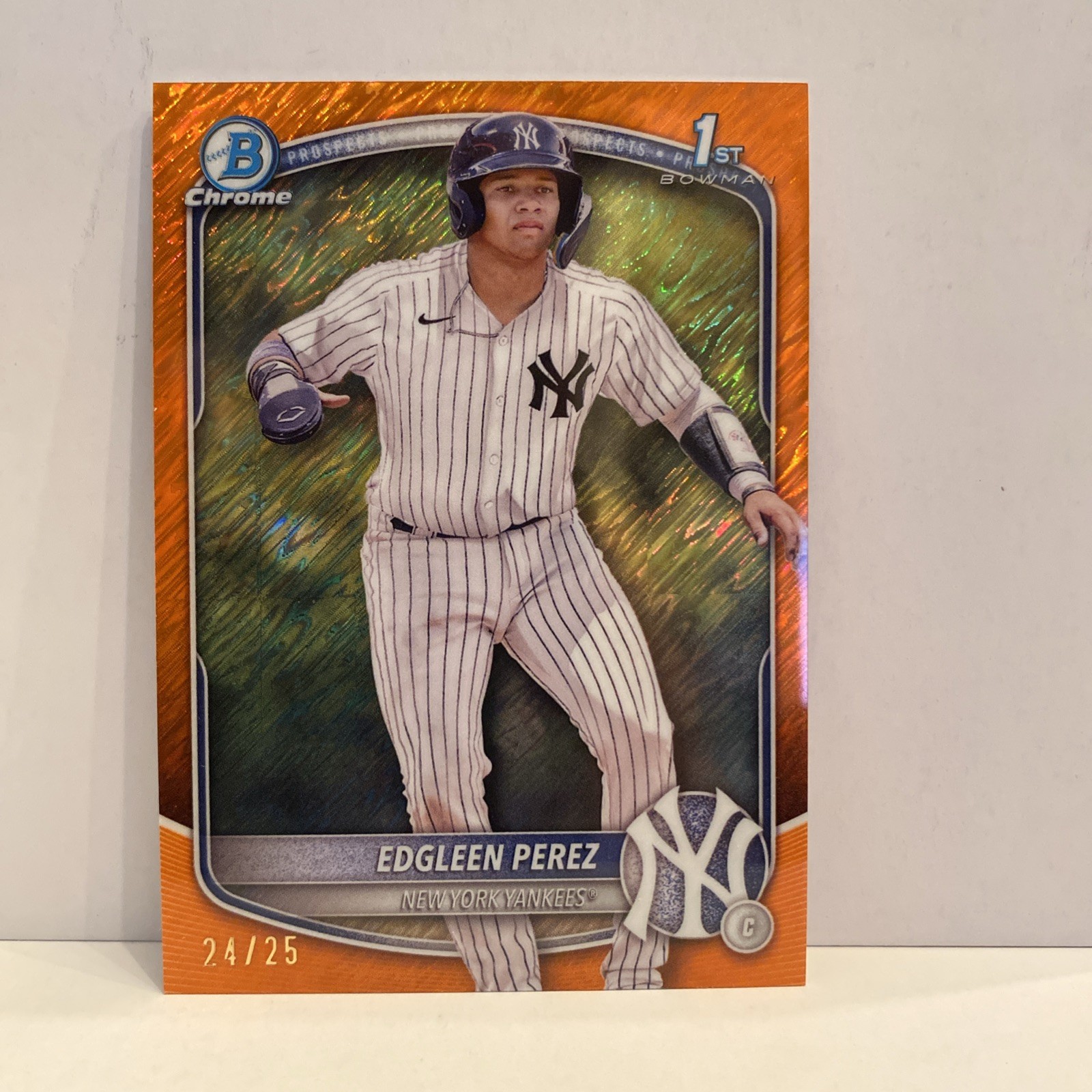 2025 Bowman Chrome Ist Edgleen Perez BCP-80 Orange Shimmer /25