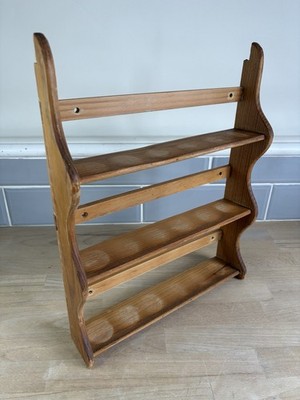 Vintage Holz Gewürzregal Küche Aufbewahrung Organizer freistehend / Wandmontage