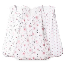 david's kids 3 Pack 100 Organic Cotton Baby Sleep Sack 0-6 Months, Ultra Soft