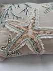Set of 2 Coastal Collection Starfish Pearl Beaded Square Shape Pillows — photo 4
