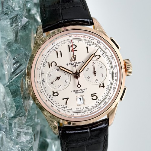 Breitling Premier B01 Chronograph Rose Gold 42MM Complete Set Mint RB0145371G1P1