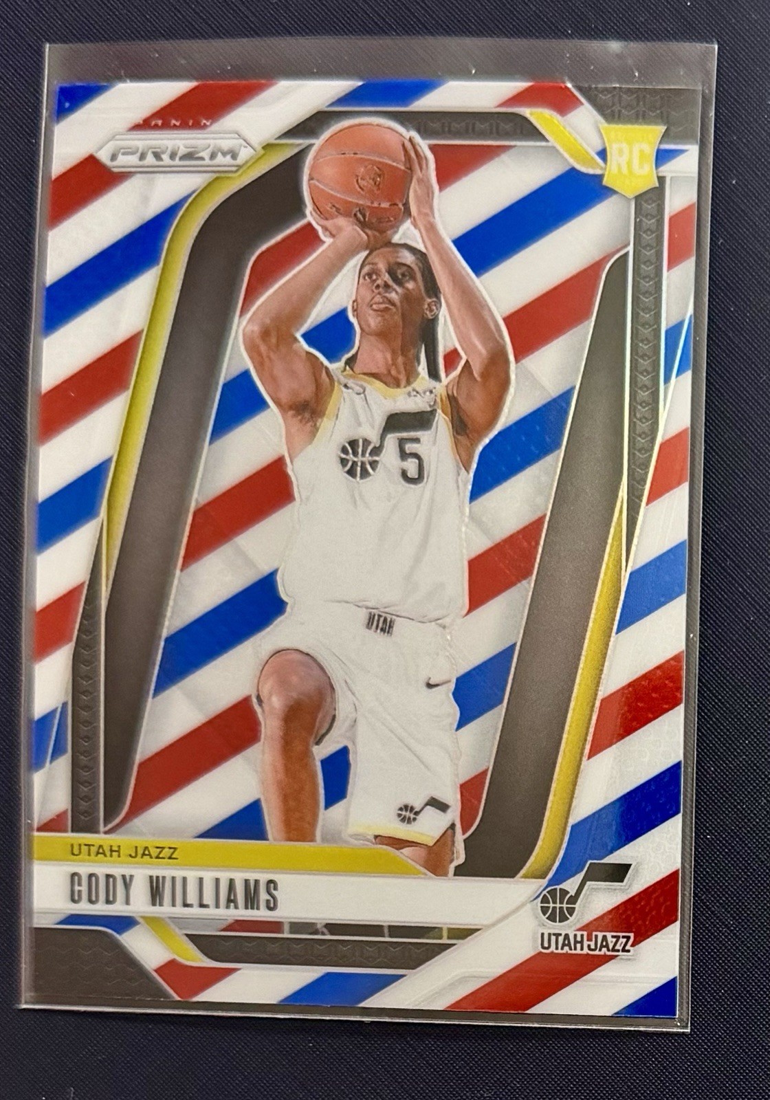 2024-25 Panini Prizm Cody Williams RC Red White Blue #232 Utah Jazz