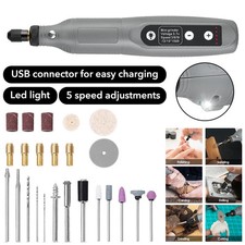 172Pcs USB Cordless Rotary Tool Kit Engraving Pen Drill For Jewelry Metal Glass