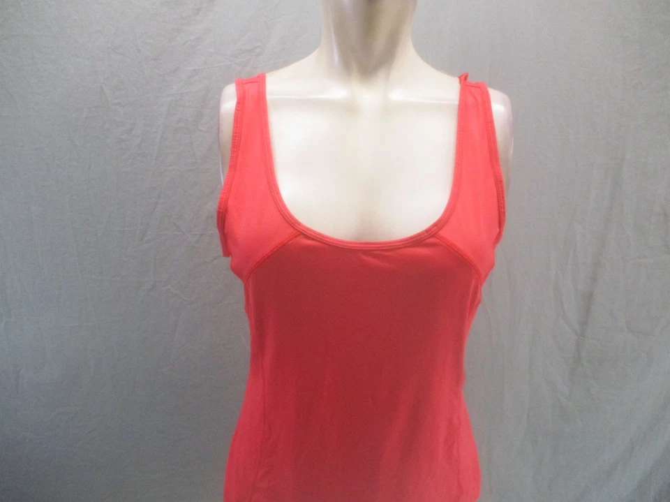 Lolë размер M женщин оранжевый круглый вырез без рукавов Activewear Sport Майка 583 - Изображение 2 из 4