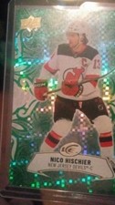 Upper Deck ICE 2024-25 Nico Hischier #83 Green Parallel Devils Card