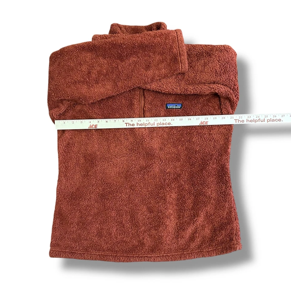 Chaqueta Patagonia Para Mujer Los Gatos Polar Grande Rojo Óxido Rebaba 1/4 Cremallera Suave Acogedora Foto 3 de 4