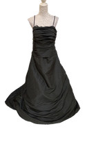 Watters & Watters Black Taffeta Evening Gown