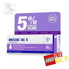 60g BENZAC AC Gel Benzoyl Peroxide Galderma Acne Pimple Unclog Pores - FREE Gift