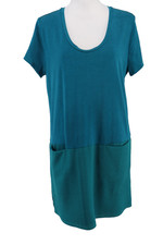 Anthropologie Dolan Dress Women Size Medium Loren Shift Pockets Teal Blue Casual