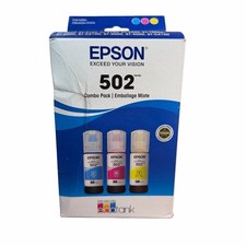 Genuine Epson 502 Cyan Magenta Yellow Ink Cartridges Ecotank 2029 Sealed Box