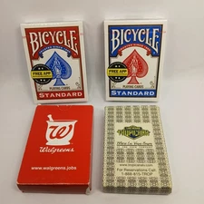 Lot of 4 Playing Cards Bicycle Red Blue Sealed Las Vegas Tropicana Walgreens