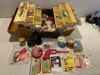 Vintage Ted Williams Fishing Tackle Box Multi Tray With All Contents
