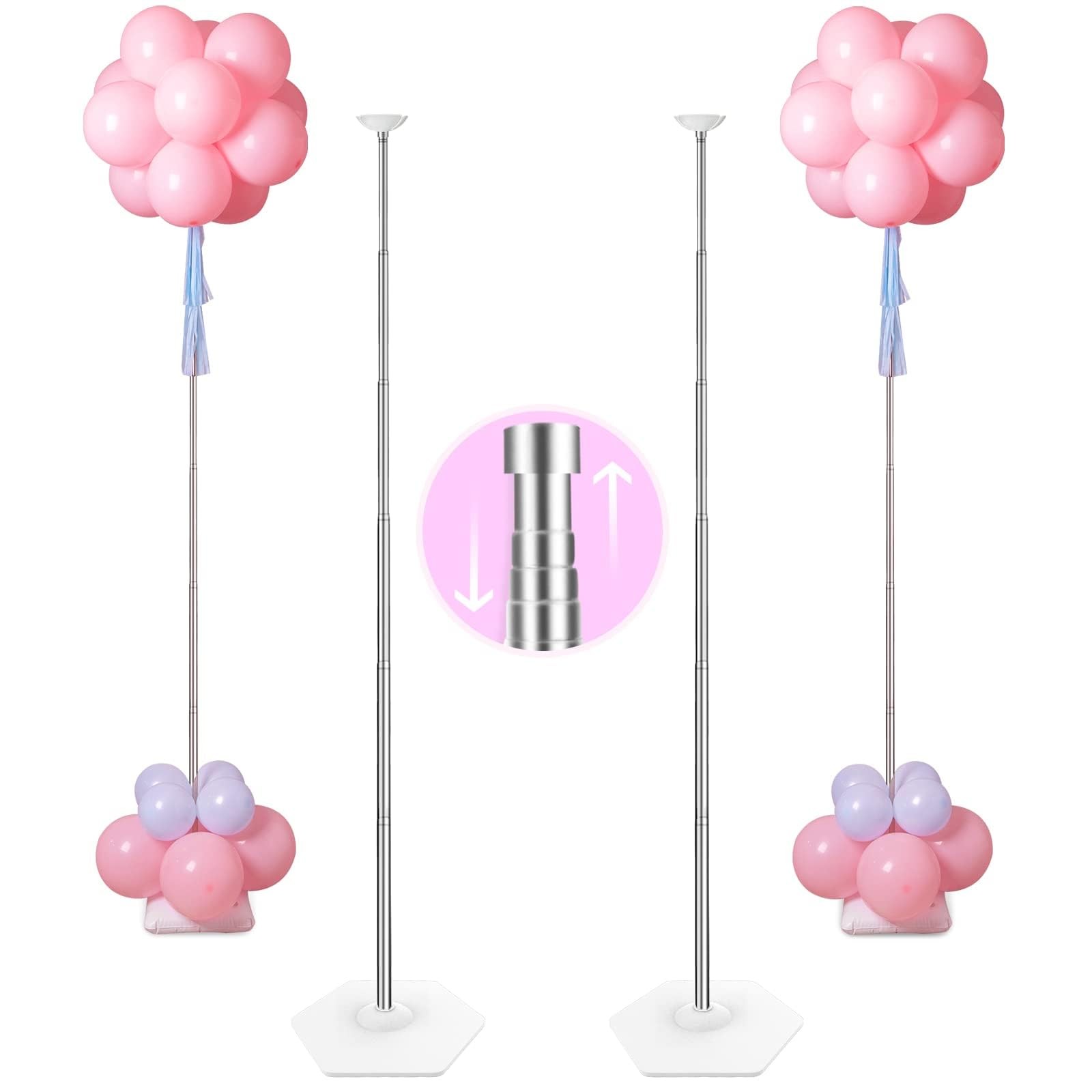 Heavy Duty 80 Inch Adjustable Metal Balloon Column Stand Kit Set of 2