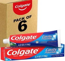 6X Colgate Regular Cavity Protection Toothpaste with Fluoride, White 6 oz 11-26+