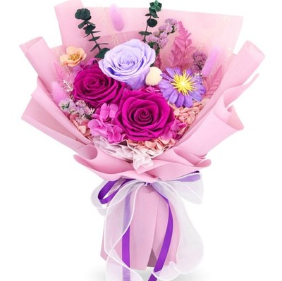 Preserved Purple Flower Bouquet Gift Box Fresh Flowers for Delivery Gift