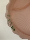 Satin Pink Scallop Edge Pressed Glass Divided Serving Plate Tray Platter - 13" — photo 7